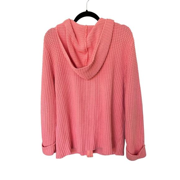 Coldwater Creek Patch Pocket Shaker Knit Sweater with Hood Women's Size Medium - Picture 9 of 9